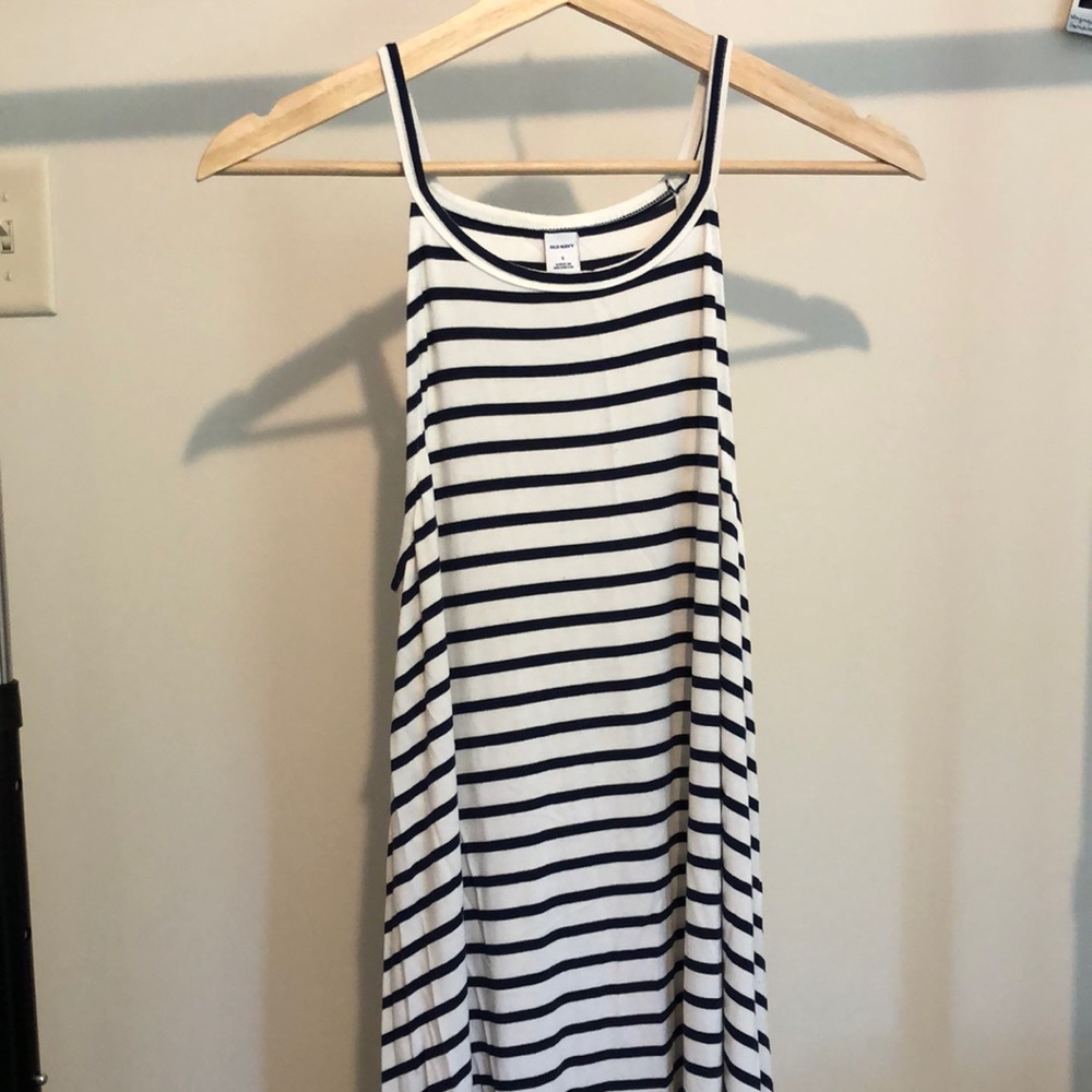 Old Navy White w/ Blue Striped Dress, very comfy, size S